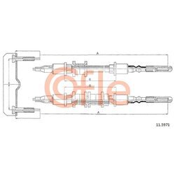 Ťažné lanko parkovacej brzdy COFLE 11.5971