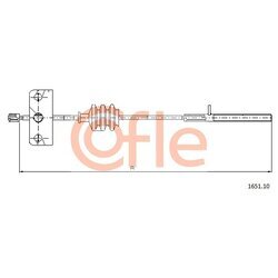 Ťažné lanko parkovacej brzdy COFLE 1651.10