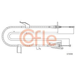 Ťažné lanko parkovacej brzdy COFLE 17.0336
