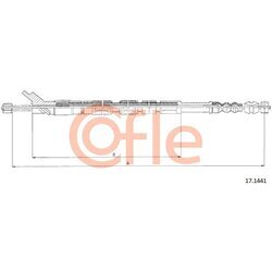 Ťažné lanko parkovacej brzdy COFLE 17.1441