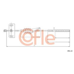 Ťažné lanko parkovacej brzdy COFLE 92.491.13