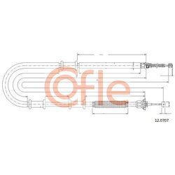 Ťažné lanko parkovacej brzdy COFLE 12.0707