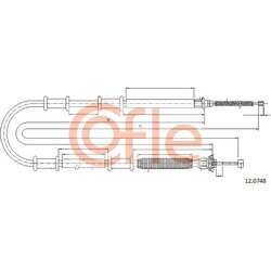 Ťažné lanko parkovacej brzdy COFLE 92.12.0748