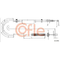 Ťažné lanko parkovacej brzdy COFLE 92.12.1502