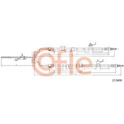 Ťažné lanko parkovacej brzdy COFLE 92.17.0690