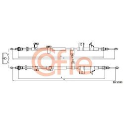 Ťažné lanko parkovacej brzdy COFLE 10.5393