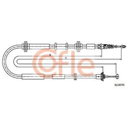 Ťažné lanko parkovacej brzdy COFLE 12.0775