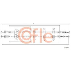 Ťažné lanko parkovacej brzdy COFLE 17.0603