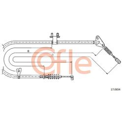 Ťažné lanko parkovacej brzdy COFLE 17.0654