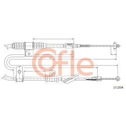 Ťažné lanko parkovacej brzdy COFLE 17.2554