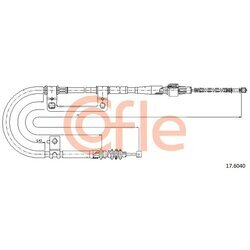 Ťažné lanko parkovacej brzdy COFLE 17.6040