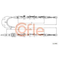 Ťažné lanko parkovacej brzdy COFLE 92.11.5492