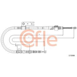 Ťažné lanko parkovacej brzdy COFLE 92.17.0588
