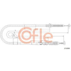 Ťažné lanko parkovacej brzdy COFLE 17.0599