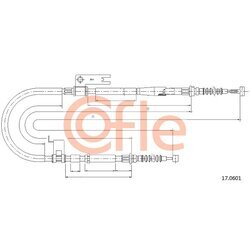 Ťažné lanko parkovacej brzdy COFLE 17.0601