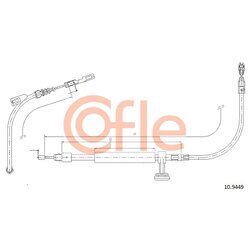 Ťažné lanko parkovacej brzdy COFLE 10.9449