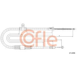 Ťažné lanko parkovacej brzdy COFLE 17.2206