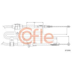 Ťažné lanko parkovacej brzdy COFLE 17.2531
