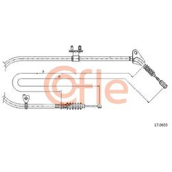 Ťažné lanko parkovacej brzdy COFLE 17.0655