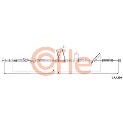 Ťažné lanko parkovacej brzdy COFLE 17.4239