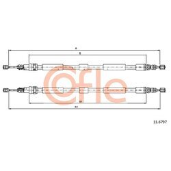 Ťažné lanko parkovacej brzdy COFLE 92.11.6797