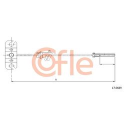 Ťažné lanko parkovacej brzdy COFLE 17.0689