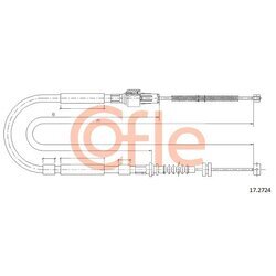 Ťažné lanko parkovacej brzdy COFLE 17.2724