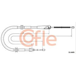 Ťažné lanko parkovacej brzdy COFLE 11.6685
