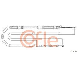 Ťažné lanko parkovacej brzdy COFLE 17.1042