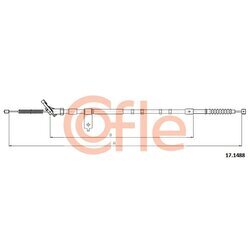 Ťažné lanko parkovacej brzdy COFLE 17.1488