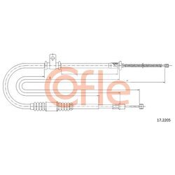 Ťažné lanko parkovacej brzdy COFLE 17.2205