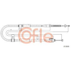 Ťažné lanko parkovacej brzdy COFLE 17.2525