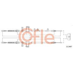 Ťažné lanko parkovacej brzdy COFLE 11.5467