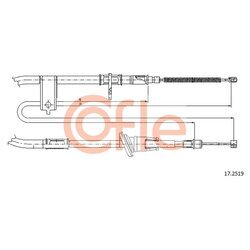 Ťažné lanko parkovacej brzdy COFLE 17.2519