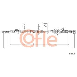 Ťažné lanko parkovacej brzdy COFLE 17.5025