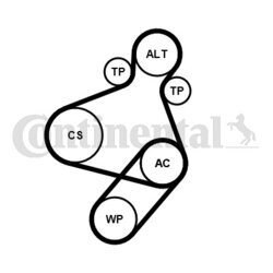 Ozubený klinový remeň - Sada CONTINENTAL - CONTITECH 7PK1190 EXTRA K1 - obr. 1