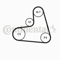 Ozubený klinový remeň - Sada CONTINENTAL - CONTITECH 6PK1120K1 - obr. 1