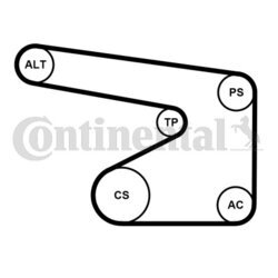 Vodné čerpadlo + sada klinového remeňa CONTINENTAL - CONTITECH 5PK1355WP2