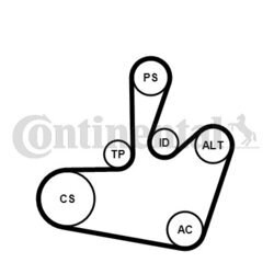 Ozubený klinový remeň - Sada CONTINENTAL - CONTITECH 6PK1548K1