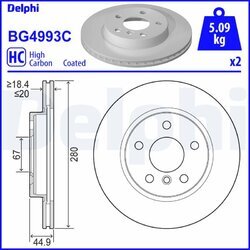 Brzdový kotúč DELPHI BG4993C