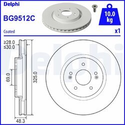 Brzdový kotúč DELPHI BG9512C