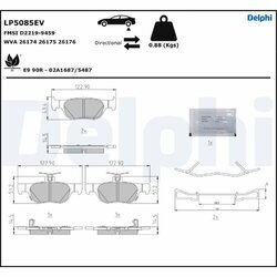 Sada brzdových platničiek kotúčovej brzdy DELPHI LP5085EV