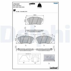 Sada brzdových platničiek kotúčovej brzdy DELPHI LP5044EV