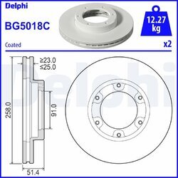 Brzdový kotúč DELPHI BG5018C