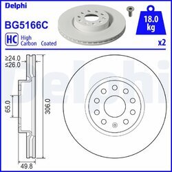 Brzdový kotúč DELPHI BG5166C