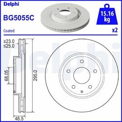 Brzdový kotúč DELPHI BG5055C