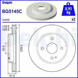 Brzdový kotúč DELPHI BG5145C