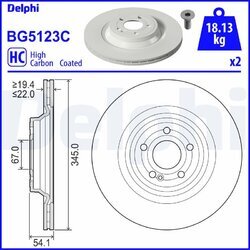 Brzdový kotúč DELPHI BG5123C