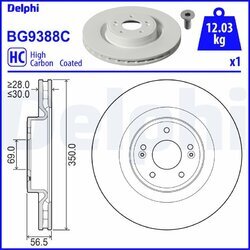 Brzdový kotúč DELPHI BG9388C