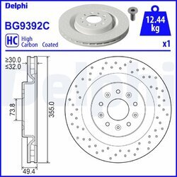 Brzdový kotúč DELPHI BG9392C